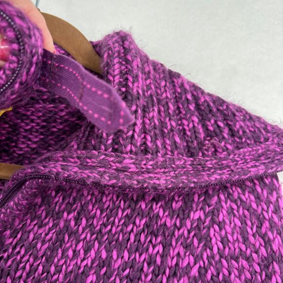 Lole Cardigan Sweater Womens Size M Purple Wool Blend Full Zip Fuzzy Knit - Picture 6 of 14